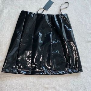 Hours black vinyl mini skirt | Sz S, NWT
